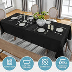 VidaFete Tablecloth 60 * 120nch 6pack Rectangle Table Cloth Polyester, Stain Wrinkle Resistant Dining Table Cover for Kitchen Dinning Party Wedding Rectangular Tabletop Buffet Decoration(Black)