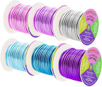 Mandala Crafts 8 Gauge Anodized Aluminum Craft Wire for Jewelry Making - 120 FT Colored Flexible Silver Lavender Purple Pink Ice Blue Turquoise Wire - Bendable for Bonsai Armature Crafting Sculpting