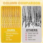 2 Pack Laser Gold Foil Fringe Backdrop Curtains, Tinsel Streamers Birthday Party Decorations, Fringe Backdrop for Graduation, Baby Shower, Gender Reveal, Disco Party