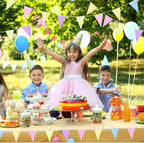 Tatuo 200 Feet Solid Pennant Banners Flags String Triangle Hanging DIY Bunting Flags Party Decorations for Grand Opening Party Banners for Kids Birthday, Shops (Pastel Color)