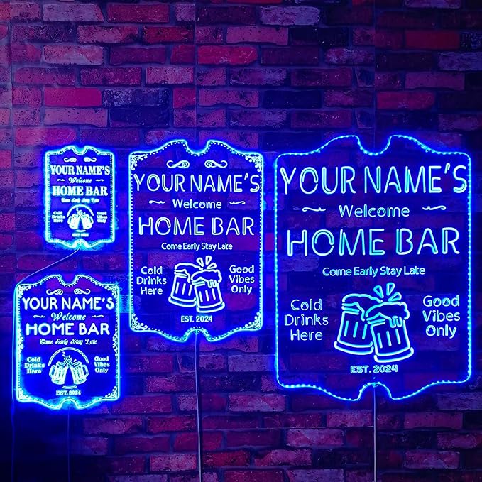 ADVPRO Personalized Your Name Home Bar RGB Dynamic Glam LED Sign - Cut-to-Edge Shape - Smart 3D Decoration - Multicolor Signage st06s43-fnd-p11b-tm-c