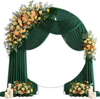 Wedding Arch Draping Fabric 29" x 19Ft Sheer Drapes for Backdrop Wedding Ceremony Reception Ceiling Decor Curtain Baby Bridal Shower Decoration (Hunter Green, 1 Panel)
