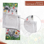 Maison d' Hermine Table runner 100% Cotton Single Layer Table Runners 72 inches long Decorative for Home Kitchen Dining Party Baby Shower Wedding Bridal Shower Spring Summer (Basse Cour, 14.50" x 72")