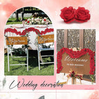 4 Pcs Red Artificial Rose Vine Hanging Faux Flowers Garland for Wedding Anniversary Birthday Party Background Arch Garden Home Wall Room Decor