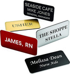 Custom Engraved Name Tag Badges – Personalized Identification with Pin or Magnetic Backing, 1.5 Inches x 3 Inches, Claret/White