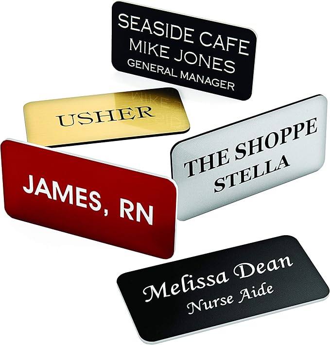 Custom Engraved Name Tag Badges – Personalized Identification with Pin or Magnetic Backing, 1.5 Inches x 3 Inches, Pine Green/White