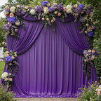50 ft x 10 ft Wrinkle Free Purple Backdrop Curtain for Parties, 5ft x 10ft 10 Panels Polyester Purple Photo Backdrop Drapes for Wedding Birthday Party Baby Shower Fabric Photo Curtains for Mermaid