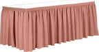 Ultimate Textile Pleat Polyester Fabric Table Skirt - Machine Washable Flame Resistant with Clips for Events, Weddings & Trade Shows, Cut & Sewn in Paterson, NJ - Coral, 17' Shirred Pleat