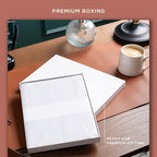Beechmore Books A4 Sketchbook – 8.5x11 Premium Vegan Leather Bound Large Sketch Book Hardcover with 156 Thick 160gsm Perforated Ivory Pages, Blank Sketch Pad, Gift Boxed, Back Pocket, Ribbon Bookmark