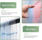 Tulle Backdrop Curtain with Lights String 10FT X 8FT Pink and Blue Sheer Tulle Backdrop Curtains for Wedding Birthday Party Reception Photo Booth Background Decorations (2 Panels 5x8FT)