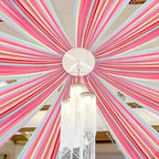 DUOBAO Rainbow Chiffon Wedding Ceiling 10FT Length Photo Background Curtain Decorations with Rod Pocket for Banquet Room Weddings Ceremony Graduation Prom, W 5' x L 10'-6 Panels Bright Rainbow