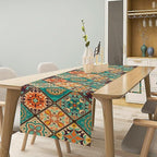 Boho Floral Table Runner,Vintage Bohemian Style Table Runner for Kitchen Dining Table Home Party Decoration 13x120 Inch