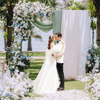 Wokceer 10 FT Backdrop Stand Heavy Duty Pipe and Drape Kit, Adjustable White Backdrop Stands for Wedding Photo Booth Background Birthday Party Exhibition Decoration