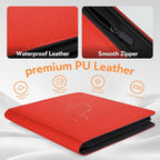 SMYV 12 Pocket Trading Card Binder, Premium PU Cover Card Binder for 720 Cards, Ringless Side Loading Card Collection Album Folders for MTG, TCG, Game Cards & Sports Cards (Red)