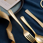 bUCLA 600 Pieces Gold Plastic Silverware - Disposable Gold Utensils - Heavyweight Plastic Cutlery set- 200 Forks, 200 Spoons, 200 Knives for Party & Thanksgiving