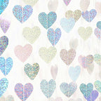 Iridescent Disco-Holographic Party-Decorations Heart Streamers-Garland - 52ft Glitter Dance Hanging Paper Banner, Wedding Bachelorette Birthday Euphoria Galentines Decor Hugfond