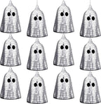 12 Pcs Halloween Disco Ghosts Decor Halloween Ornament Silver Mirror Disco Skeleton Tabletop Centerpiece for Holiday Cosplay Home Props Gift Party Decorations (Sliver)