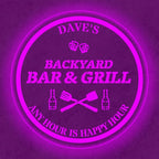 Custom Acrylic LED Bar Sign – Personalized Color Changing Wall Decor for Backyard Patio, Home Bar, Kitchen, or Man Cave (Bar & Grill, 20 INCHES)