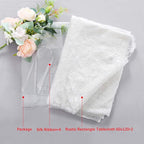 LuoluoHouse 2 Pack 60 x 120 Inch White Lace Rustic Table Cloths Vintage Farmhouse Table Fabric Wedding Outdoor Chic Decoration Embroidered Rectangle Table Linen