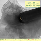 Black Tulle Fabric Rolls, 54 Inch by 10 Yards (30 ft) Tulle Ribbon for Wedding Party Decoration Sheer Fabric Spool Bolt, Ceiling Decor, Tutu Skirt, Christmas Gift Wrapping, Soft & Drape (Black)