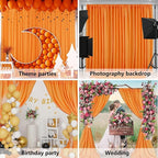 10 x 7 Feet Orange A Backdrop Curtain for Partie, Background Curtains for Photoshoot, Birthday, Wedding, Halloween, Thanksgiving, Christmas, New Year Party Decorations 5Ft x 7Ft, 2 Panels