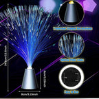 Patelai 16 Pcs LED Fiber Optic Lamp Color Changing Fiber Optic Night Light with Multicolor Glow Decorative Table Centerpiece for Sensory Bedroom Halloween Party Holiday Decorations (Stylish,Blue)