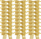 50pcs 2-1/2" Metallic Gold Bows for Crafts Pretaied Christmas Bows for Decoration with Twist Ties Hot Cut Tails(W.Gold)