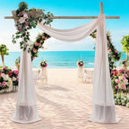 MDS Halloween Chiffon Draping Fabric - 2 Panel, 30" Wide x 30ft Long - Sheer Spooky Arbor & Canopy Drapery for Haunted House Backdrops, Party Ceilings, DIY Costumes & Themed Events - Nude