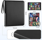 9 Pocket Card Binder, 900 Double Sided Pockets, PU Collection Binder for MTG, TCG, Sports Cards, Black (Carbon Black)