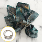 8 Pcs Silver Napkin Rings - Round Napkin Ring,Stainless Steel Napkin Rings,Metal Napkin Ring for Table Settings Wedding Christmas Party Dinner Table(Spring Type)