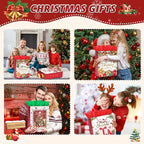 LYLIN 4Pcs 16" Large Christmas Gift Bags with 8 Tissue Papers, Reusable Christmas Tote Bags with Handles, Bulk Xmas Treat Bags for Wrapping Gifts, Party Favors and Holiday Decor