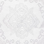 Juvale Round Lace Tablecloth - 59-Inch White Polyester - Scalloped Edge Circle Tablecloth with Floral Overlay & Vintage Decor for Wedding Receptions & Home