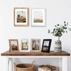 4x6 Picture Frame Set of 4 with High Definition Real Glass, Mixed Color Wood Photo Frames for Desktop Display and Wall Mounting