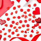 Fangoo 180PCS Red Acrylic Heart Ornaments Mini Acrylic Heart Rose Flower Lips Gems for Valentine Vase Filler Decor for Table Scatter Engagement Valentine's Day Wedding Anniversary Party（Red 12oz）