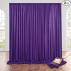 CO-AVE Wrinkle Free Purple Backdrop Curtains for Party Background, Purple Photo Curtains Backdrop Drapes 2 Panels Back Drop Cloth for Wedding Birthday Photography Baby Shower Decor,10ftx10ft