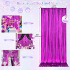 Back Drop Curtains for Parties 9.6x8FT Purple Background Drapes Shimmer Photo Photography for Hallween Ceremony Home Decorations(2 Panels 4.8x8FT)