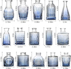 Arme Bud Vases Set of 32, Blue Vase for Centerpieces, Clear Bud Vase in Bulk, Mini Flower Vintage Cute Vases for Centerpieces, Small Glass Vases for Wedding Decor, Home Table Flower Décor