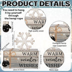 4 Pcs Winter Christmas Decor Winter Table Decorations Christmas Tiered Tray Decor Centerpiece Decorations Indoor Rustic Wooden Snowflake Block Sign Gift Farmhouse for Home Kitchen Shelf