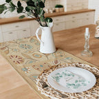 Snycler Table Runner Boho Table Runners Vintage Elegant Farmhouse Table Center Linen Decor for Home Dining Party Entrance (13x108 Inch) Khaki