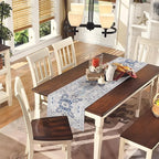 Snycler Table Runner Boho Table Runners Vintage Elegant Farmhouse Table Center Linen Decor for Home Dining Party Entrance (13x48 Inch) Boho-White