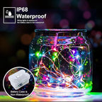 pozzolanas 100 Pack Multicolor Battery Operated String Lights - 7ft Waterproof Fairy Lights with 20 LEDs for Home, Mason Jar, Party, Wedding, Halloween, Christmas Decorations