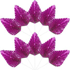 Ephlyn 6Pcs Paper Palm Leaves Fan Cake Toppers Palm Leaf Fan Cake Picks Craft DIY Fan Cupcake Toppers Palm Spear Leaves Cake Decorations for Baby Shower Wedding Birthday Party Supplies Bright Rose Red