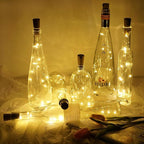 Wine Bottle Lights with Cork, Battery Operated 15 Pack 20 LED Cork Shape Silver Wire Fairy Mini String Lights(No Bottles) for DIY, Party, Decor, Christmas, Halloween,Wedding (15, Warm White)