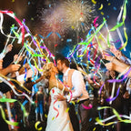 42 PCS Light Up Wands for Wedding, Wedding Favors with 3 Colorful Flashing Modes, LED Fairy Wands with Bells for Wedding Send Off, New Year, Raves, Concert, Birthday, Party Streamers