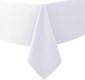 Biscaynebay Textured Fabric Tablecloths 90x156 Inches Rectangular, White Water Resistant Tablecloths for Dining, Kitchen, Wedding and Parties etc. Machine Washable