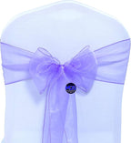 MDS Pack of 150 PCS Organza Chair Sashes Wider Dining Chair Bows Ribbon Tie Back for Wedding Party Birthday Bridal Shower Reception Event Banquet Home Chair Cover Decoration - Lavender