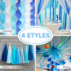 PartyWoo Mint Green Crepe Paper Streamers 4pcs 328ft Pack of Light Pastel Peppermint Green Turquoise Teal Crepe Paper Streamers for Baby Shower Wedding Engagement Birthday Pool Tea Party Decorations
