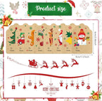 Zonon 720 Pieces Self Adhesive Christmas Gift Tag Xmas Kraft Name Tags Natural Kraft Xmas Stickers Paper Tags Labels for Christmas Decoration(Stylish Style)