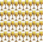 Plastic Wine Glasses，Plastic Goblets Vintage Style Cordial Drinking Glasses for Wedding Reception, Grand Event Party Supplies (48, Amber)