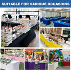 Table Cloths for 6 Foot Rectangle Tables-8 Pack Black Fitted Stretch Table Cover-Spandex Elastic 6ft Folding Tablecloth for Party Vendor Booth Display Banquet Buffet Event Craft Trade Show